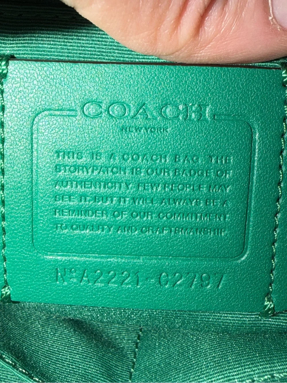 COACH Two-Tone Green & Light  Leather Backpack with matching wallet